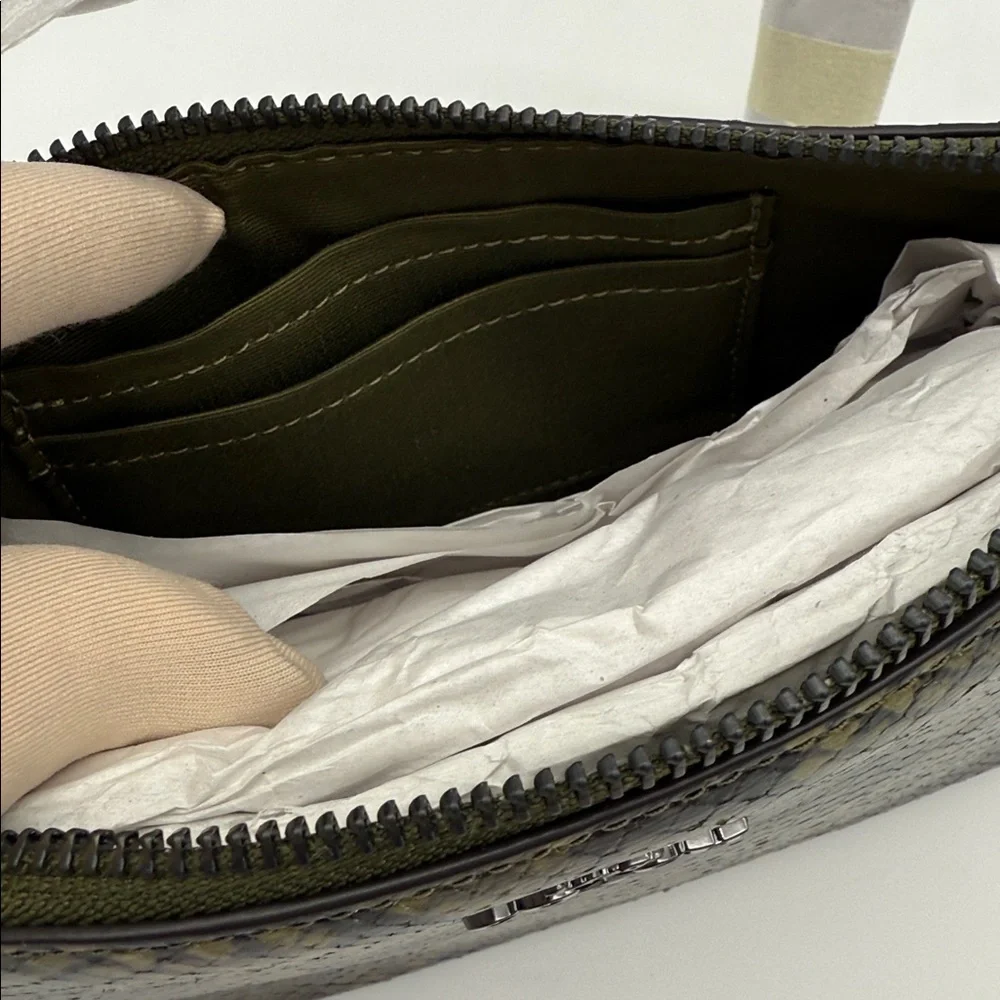 Coach Nolita 19 With Snake Print Olive Green